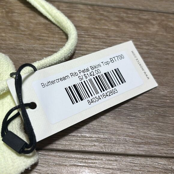 NWT Montce Buttercream Rib Petal Bikini Top - Picture 3 of 5